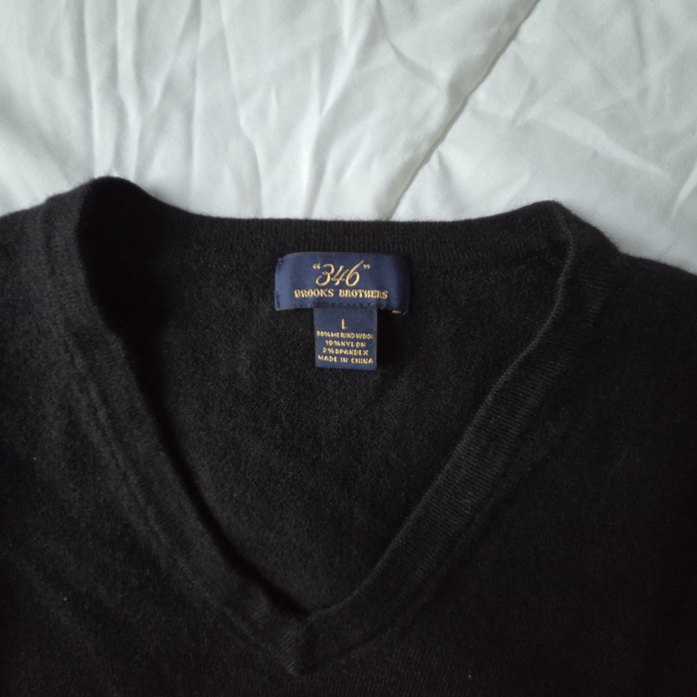 Brooks Brothers V-Neck Black Sweater